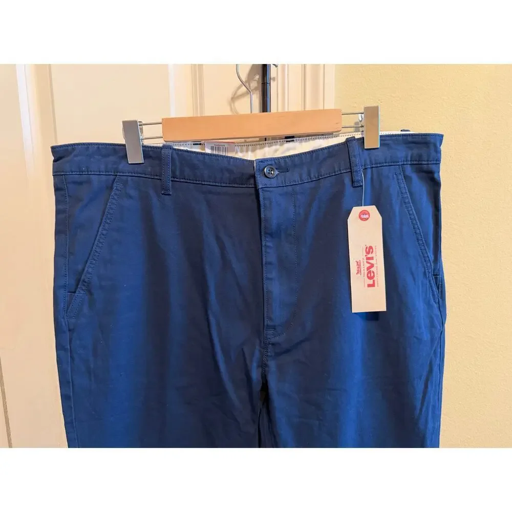 Levi's Navy Blue Men's Chino Jogger Pants Stretch Elastic Cuff Size 38 x 32